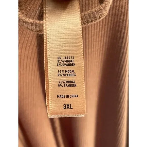 SKIMS Ribbed Sleep Wide Leg Plus Size Lounge Pants 3XL Gold - Picture 8 of 8